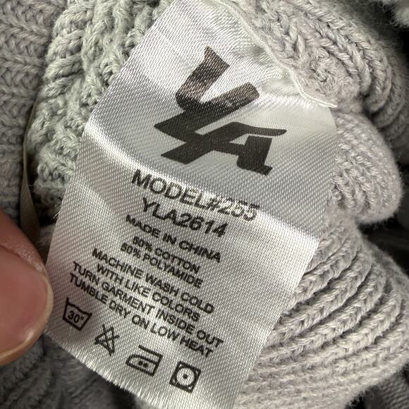 YoungLA Knitted Joggers Mens M Gray Drawstring Baggy Open Hem Relaxed Taper #255 - Picture 4 of 10